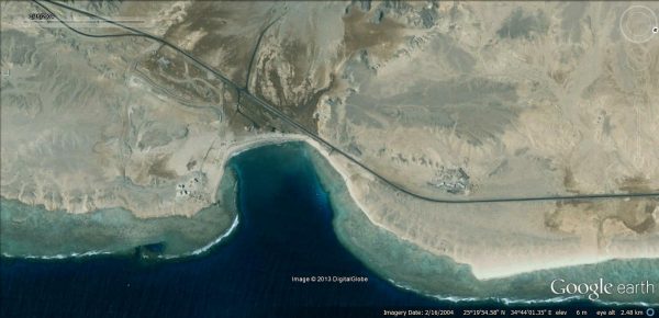 Satellite image of Marsa Abu Dabbab 2004 