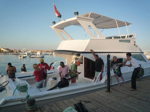 Getting ready to depart on a Red Sea fishing trip. 