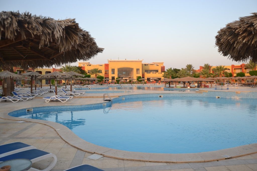 Magic Tulip (now Casa Blue's) swimming pool catches the early morning sun. 
Gaggi Luca 76 - CC BY 3.0 - via Wikimedia 