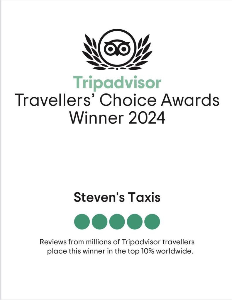 Steven's Taxis - Tripadvisor Travellers' Choice Awards Winnter 2024.