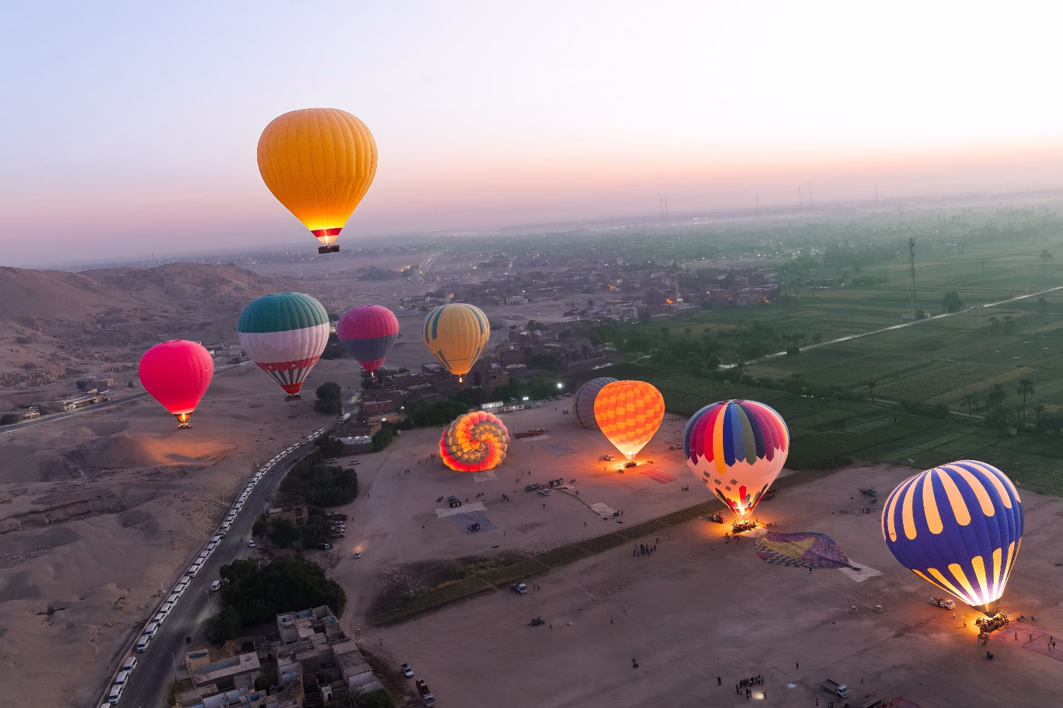 The 'Ballooning Airport' on Luxor's West Bank.
Photo credit: hemro/Shutterstock.com