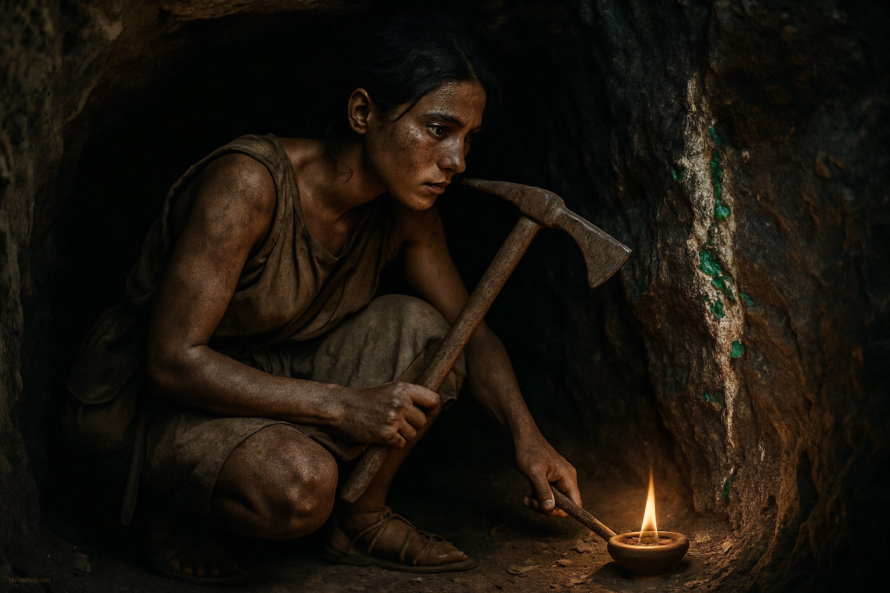 Female emerald workers might
have worked in the mines.
Image: MarsaAlam.com AI gen.