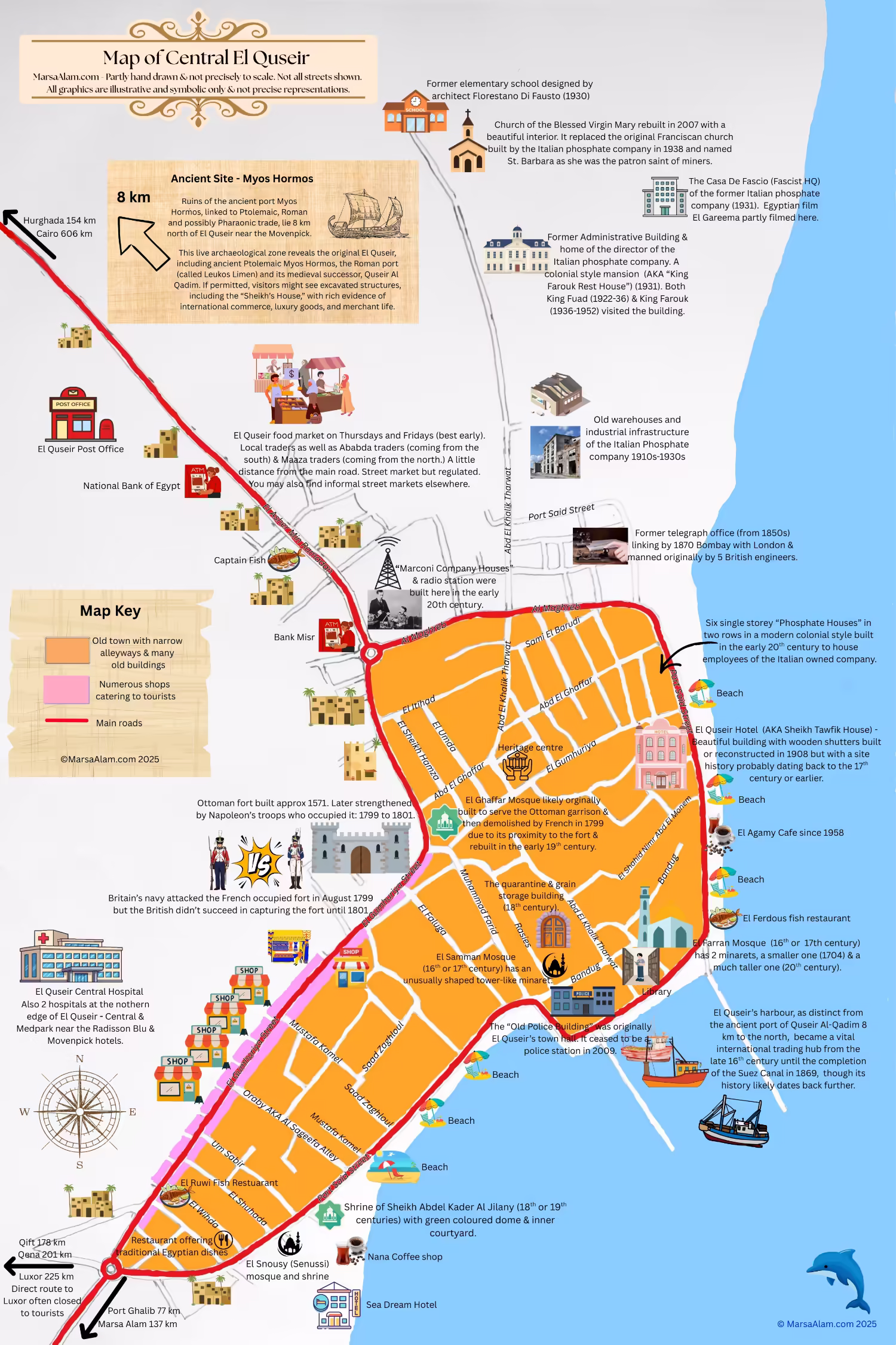 Map of central El Quseir 