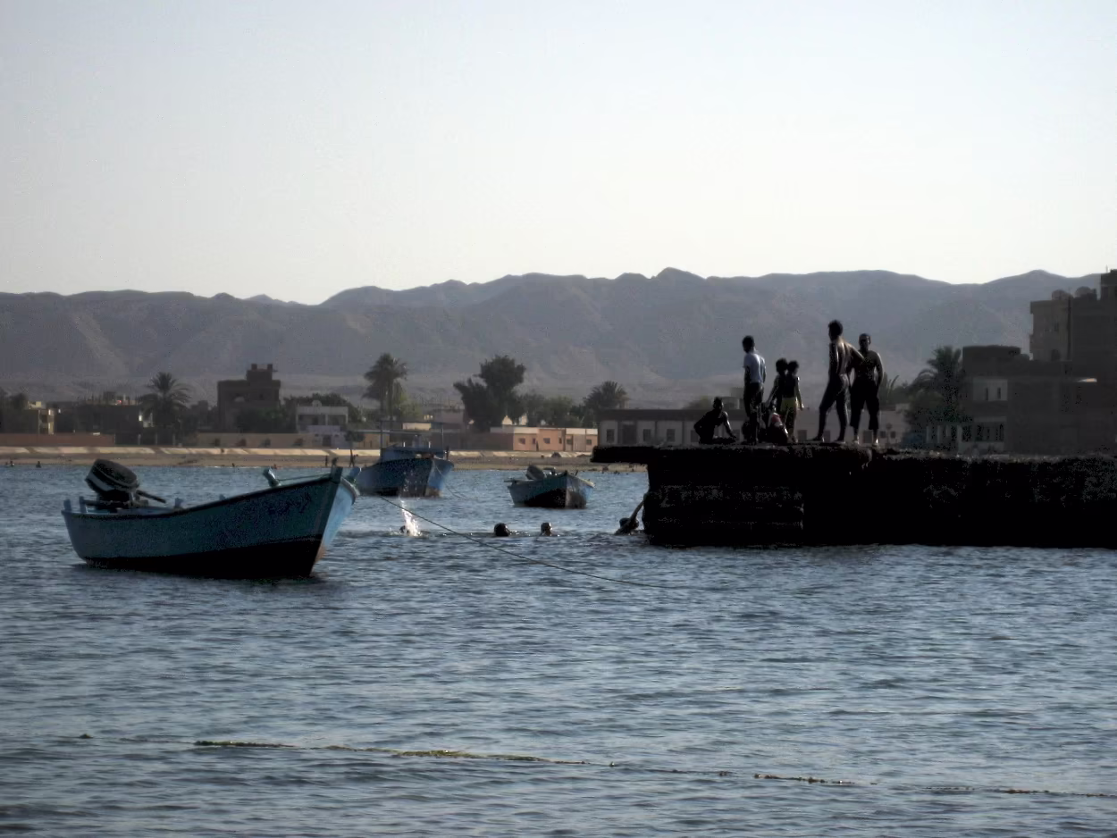 Children swimming at El Quseir harbour 
Photo: DrTH80 via Flickr CC-BY-SA 2.0