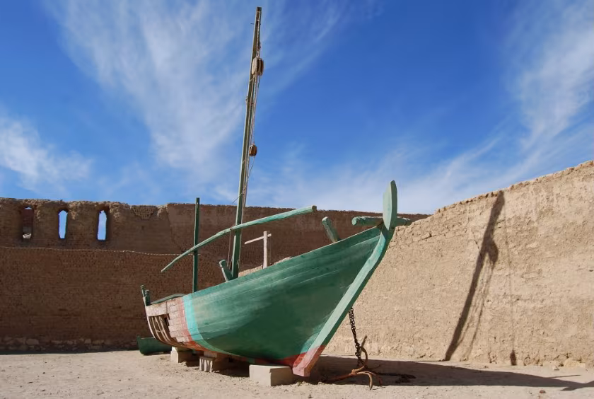 An old sea going sail boat on display at El Quseir Fort
©Rob Atherton via Canva.com