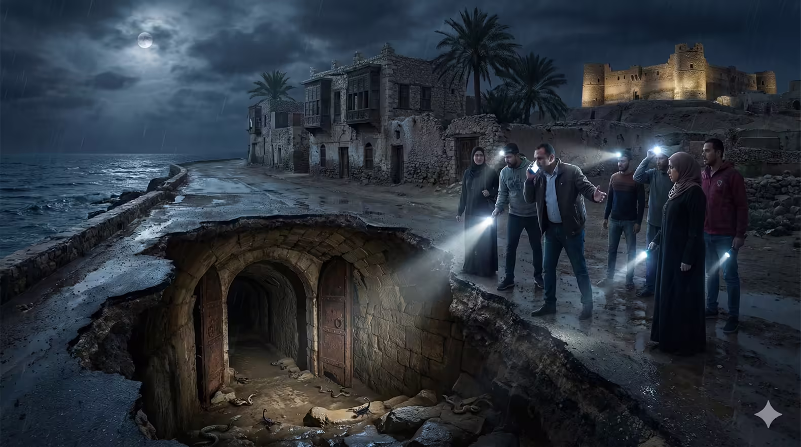 Folklore tells of a tunnel revealed after heavy rain 
MarsaAlam.com AI gen using Google Gemini