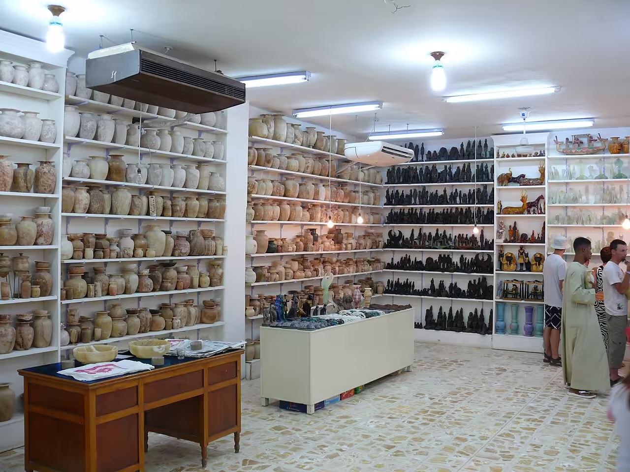 Alabaster vases on sale near Luxor 
Aligatorek - CC BY-SA 3.0 via Wikimedia.